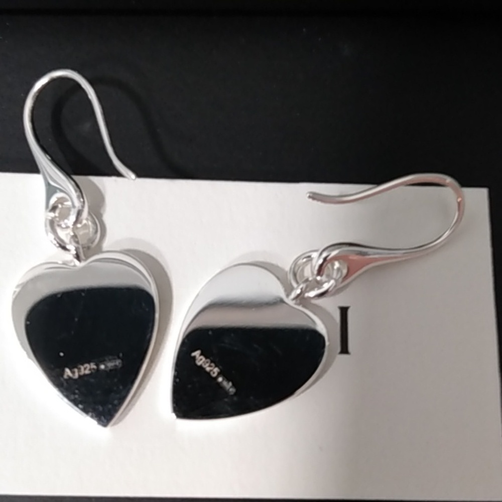 NEW, Gucci Sterling Silver Trademark Heart Dangle Earrings - Picture 7 of 16